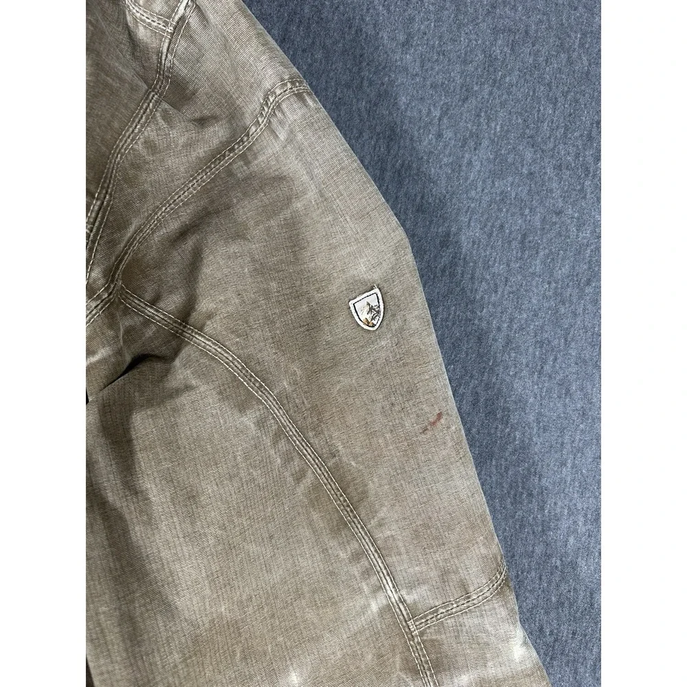 KÜHL Burr Jacket Mens Medium Khaki Tan Vintage Canvas Full Zip Workwear